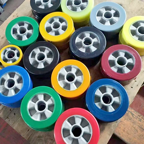 Pu tread on aluminum wheels Pu tread on aluminum wheels